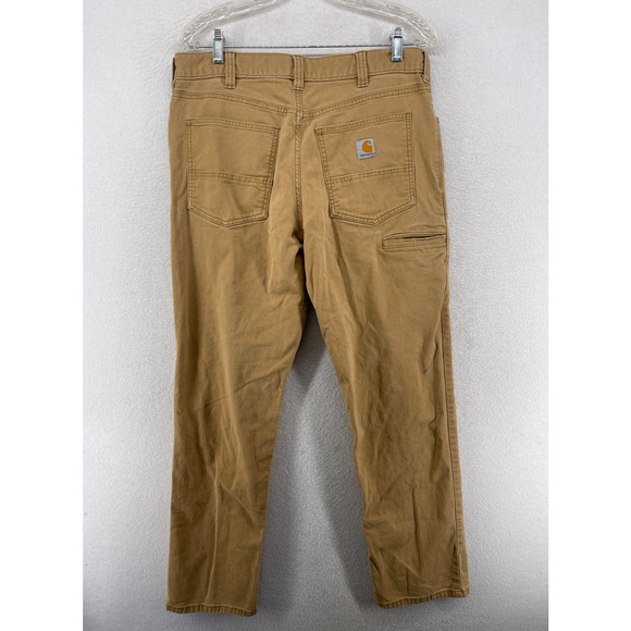 CARHARTT Pants Mens 34x32 Relaxed Straight Rigby Canvas Work Cotton Beige - Picture 3 of 16